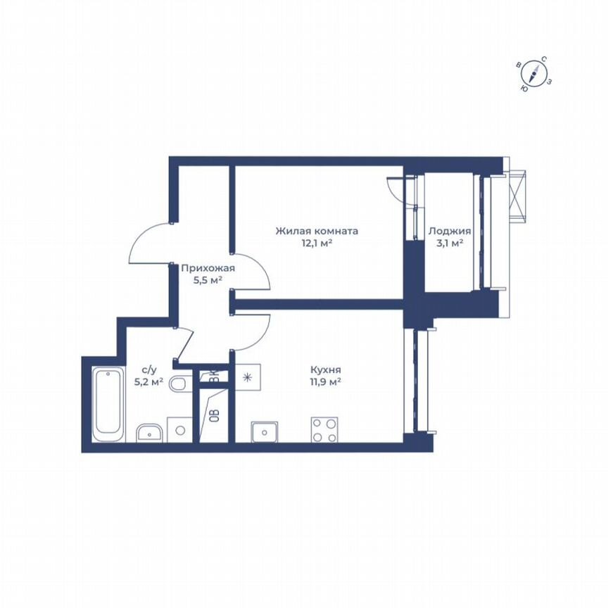 1-к. квартира, 36,3 м², 6/11 эт.