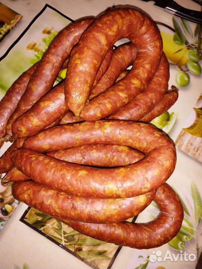 Домашняя колбаса копченая