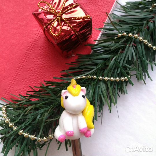 Ложка с Единорогом из полимерной глины