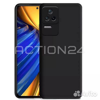 Чехол на Xiaomi Poco F4 силиконовый (черный)