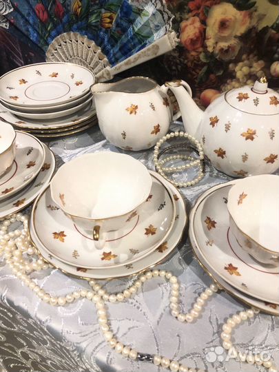 Чайный сервиз дулево кленовый лист