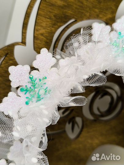 Ободок снежинка для девочки