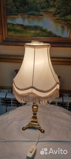 Антикварная настольная лампа бронза