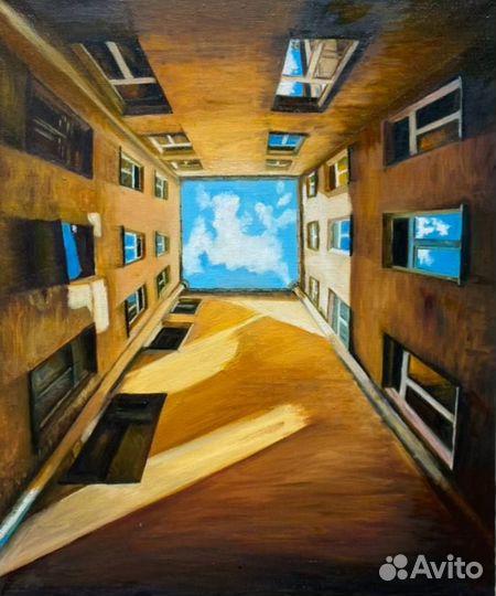 Картина «Небо Питера», холст на подрамнике, масло