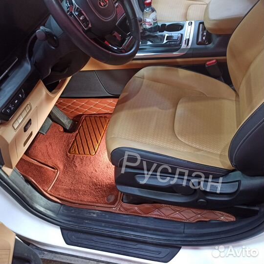 3D коврики из экокожи Kia Carnival 9 мест