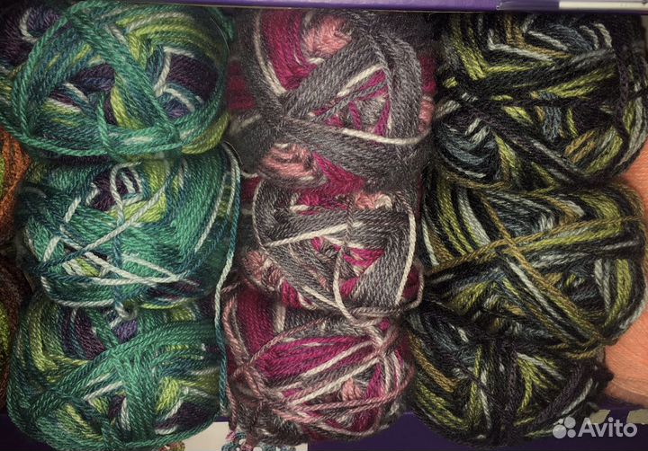 Пряжа новая, разная, плюшевая и акрил