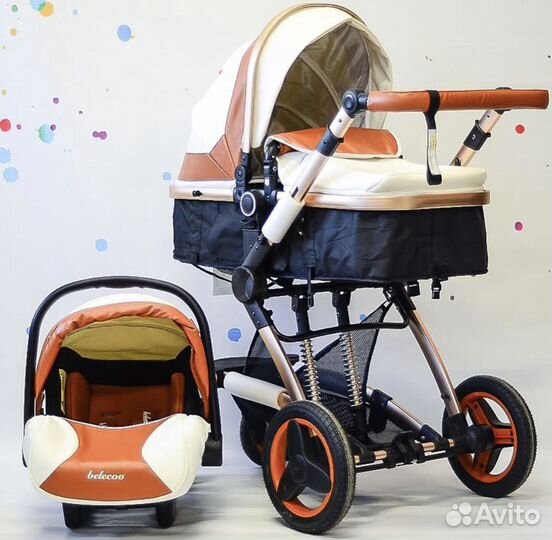 Belecoo коляска с автолюлькой.доставка по городу