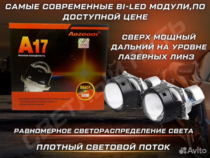 Светодиодные линзы модули Bi-Led Билед Aozoom A17