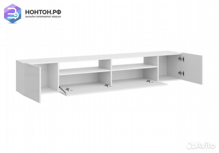 Тумба под тв Соло-16 белый / белый глянец