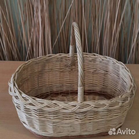 Корзина плетеная овальная из лозы