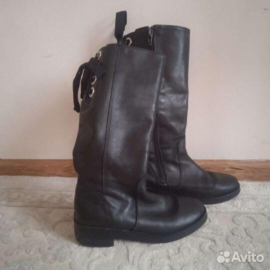 Сапоги zara 32 кожа