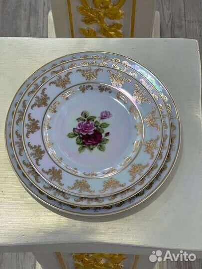 Наборы Тарелок Роза перламутр/чайный сервиз