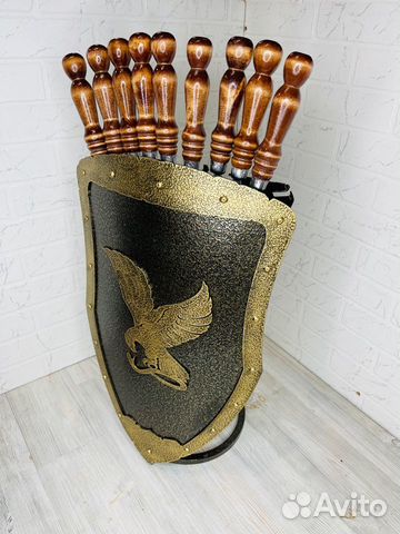 Шампурница подставка в виде щита птица