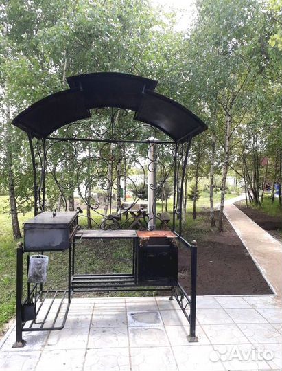 Мангал с печью под казан