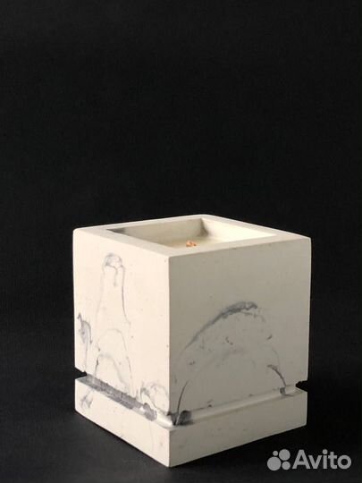 Свеча ароматическая в стакане из гипса