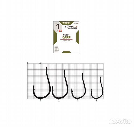 Крючки cс304 разм.1 10шт. carp 