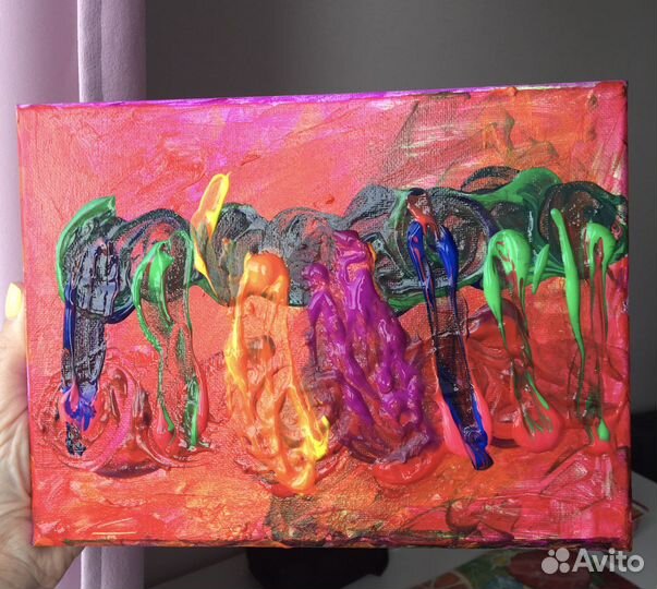 Картина Слоны в закате