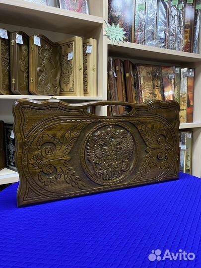 Нарды резные с ручкой 