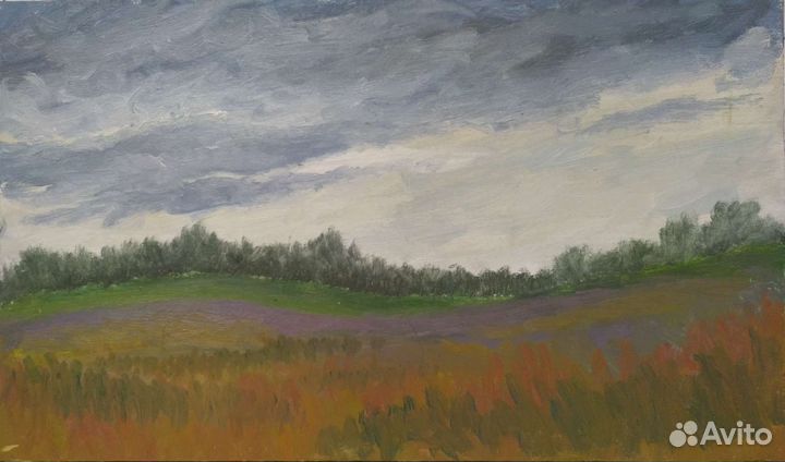 Картина маслом, этюд пейзаж