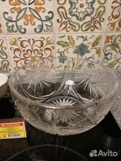 Салатник хрустальный, диаметр 20,5 см