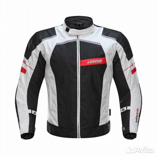 Мотокуртка lyschy LY610 бело-черная