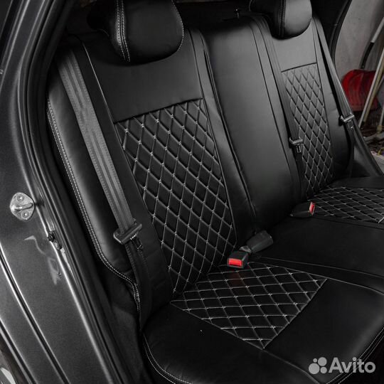 Чехлы Kia Rio X-line, Kia Rio X Серые бантики