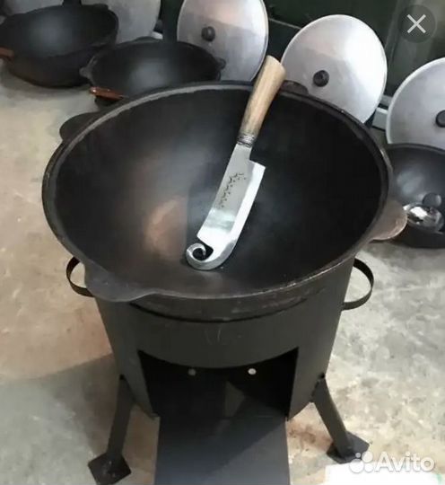 Казан чугунный плоское дно