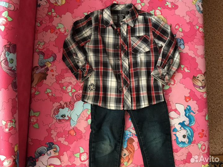 Рубашка и джинсы на мальчика 92-98