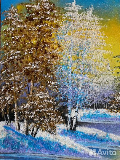 Картина инкрустированная камнями, ручная работа