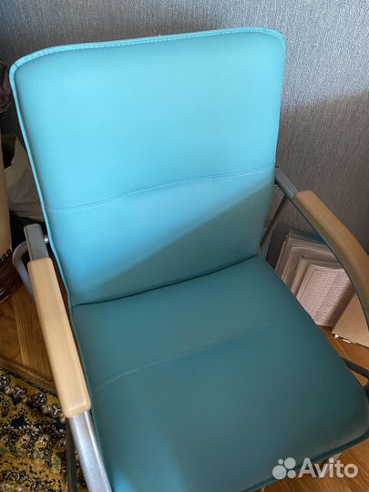 Кресло Самба, кожзам голубой