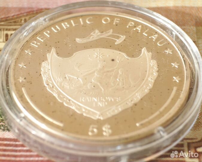 5 долларов 2007 Палау. Жемчужина. Сертификат