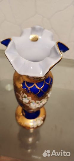 Ваза для цветов хрустальная, Богемия