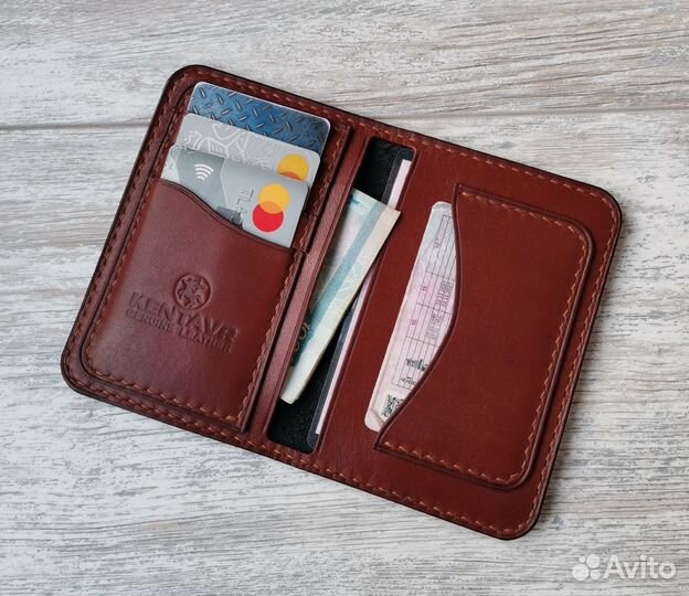 Обложка для автодокументов натуральная кожа