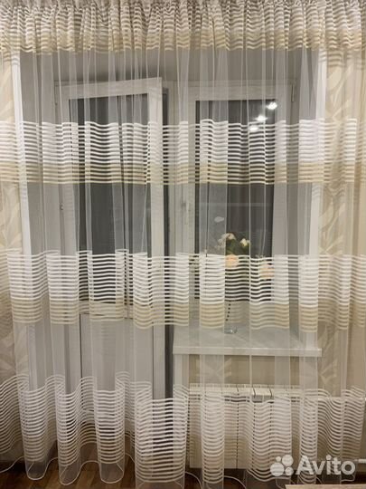 Шторы, готовая тюль полоска