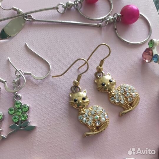 Бижутерия кольца, серьги, Лот