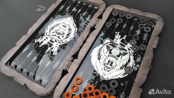 Нарды ручной работы со стеклом