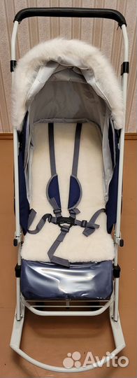 Санки-Коляска Pikate Arctic синяя