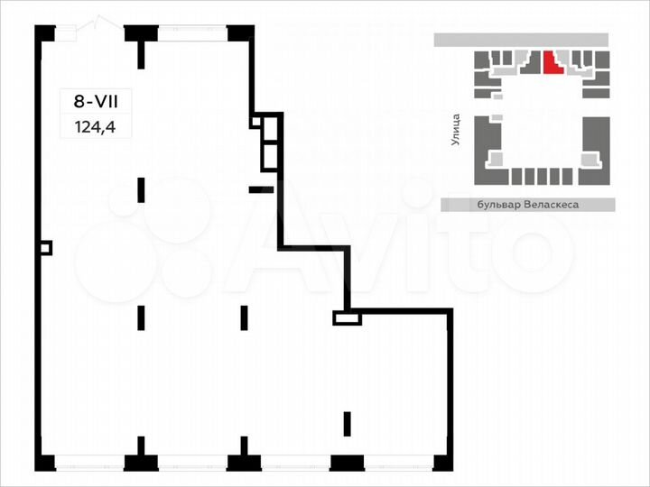 Аренда, торговое помещение площадью 124.1 кв.м