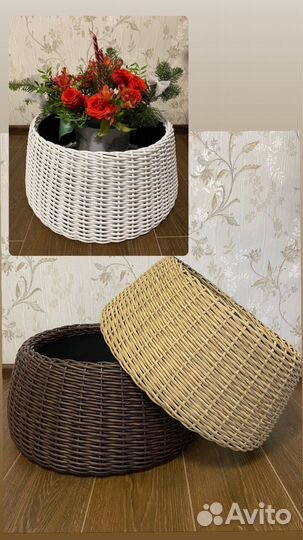 Корзинка из ротанга под Елку