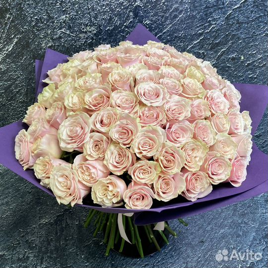 Букет розовых роз Пинк Мондиаль, Эквадор, 60см 21