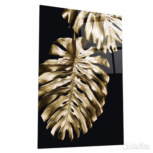 Картина на стекле золотой тропик 3 400х600мм