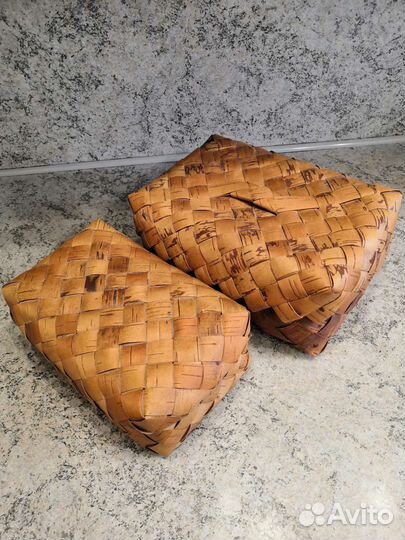 Корзина-короб, шкатулка, сундук из бересты