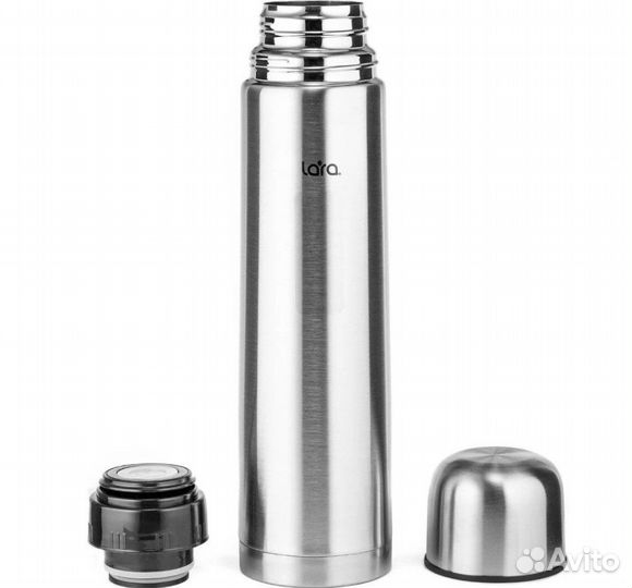 Классический термос lara LR04-11, 1 л, серебристый