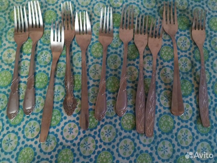Набор ложек и вилок мельхиор