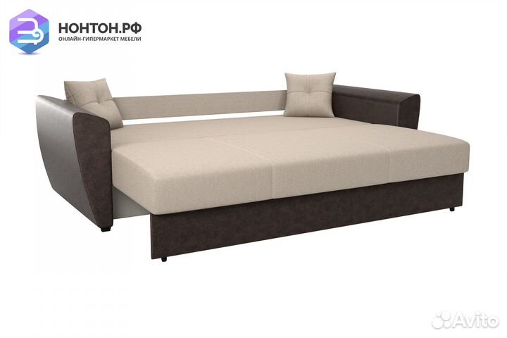 Диван выкатной Фортуна New бежевый / коричневый