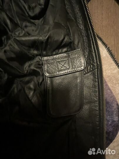 Мужская байкерская кожанка