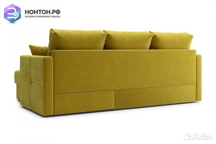 Диван угловой дельфин Вита горчичный