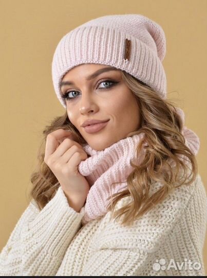 Шапка и снуд женский зима