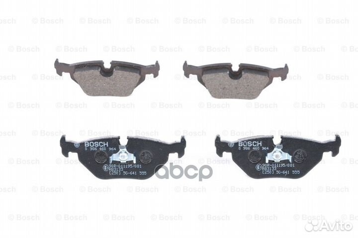 Колодки тормозные дисковые зад 0986460964 B