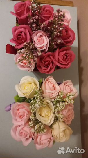 Букет роз из мыла